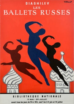 Original Vintage Advertising Poster Diaghilev Les Ballet Russes Bernard Villemot