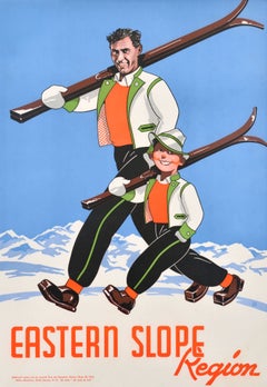 Original-Vintage-Sportplakat: White Mountains, New Hampshire – Region Eastern Slope