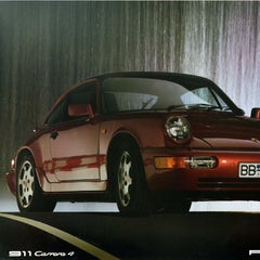 Original Vintage Automotive Advertising Poster Porsche 911 Carrera 4 Sports Car