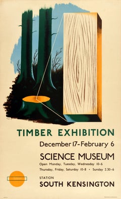 Original Vintage London Transport Poster Timber Exhibition Science Museum