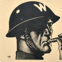 Manifesto vintage originale del fronte interno: “In un raid, aprite le porte” – Seconda guerra mondiale – Tom Purvis