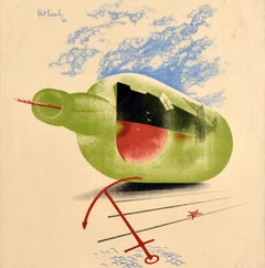 Original Vintage War Work Safety Poster Accidents Are Bottlenecks WWII RoSPA