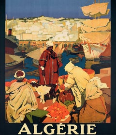 Original Antique Africa Travel Poster Algeria Algerie Hivernage Tourisme Cauvy