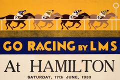 Original Vintage Travel Equestrian Poster Hamilton Horse Racing LMS Railway
