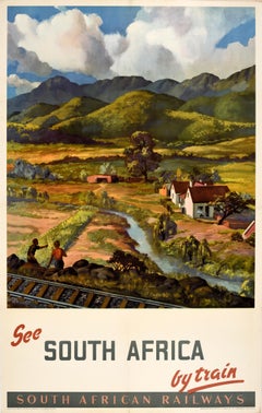 Original Vntage Travel Poster See South Africa by Train South African Railways