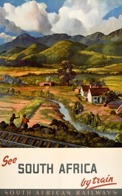 Original Vntage Travel Poster See South Africa by Train South African Railways