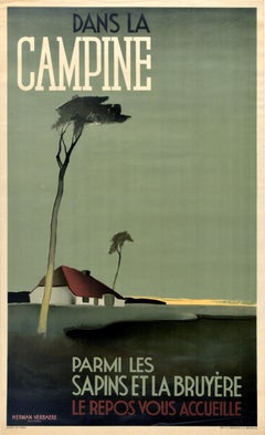 Original Vintage Belgian Travel Poster Campine Belgium Herman Verbaere