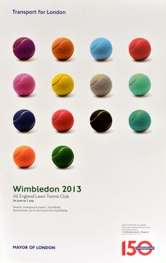 Original London Transport Poster Wimbledon England Lawn Tennis Club London 2013