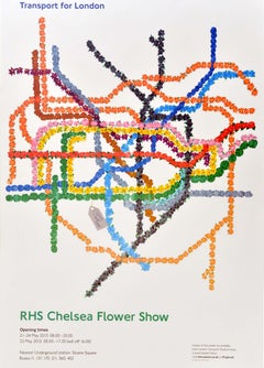 Original London Underground Travel Poster RHS Chelsea Flower Show Tube Map