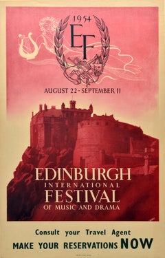 Original Vintage Poster Edinburgh International Festival Of Music And Drama
