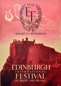 Original Vintage Poster Edinburgh International Festival Of Music And Drama