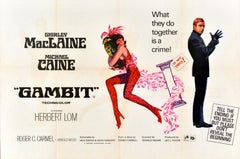 Original Vintage Cinema Poster Gambit Shirley MacLaine Michael Caine Heist