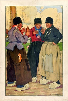 Original-Reiseplakat aus der Antike von Henri Cassiers: „Fischer“ – Belgien