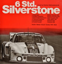 Original Vintage Sport Poster 1977 Silverstone 6 Hours Endurance Race Porsche