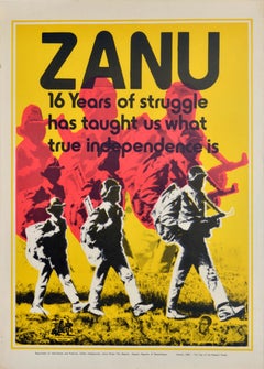 Original Vintage Political Poster Zanu Years Of Struggle Zimbabwe Election