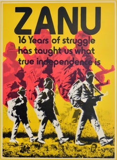 Original Vintage Political Poster Zanu Years Of Struggle Zimbabwe Election