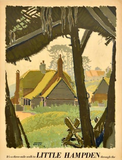 Original Vintage Travel Poster Little Hampden Buckinghamshire London Transport