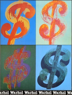 Original Vintage Advert Poster Andy Warhol Dollar Pop Art Galerie Isy Brachot