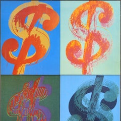 Original Vintage Advert Poster Andy Warhol Dollar Pop Art Galerie Isy Brachot