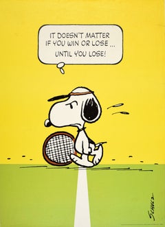 Original Vintage Poster Snoopy Win Lose Tennis Schulz Peanuts Hallmark Dog