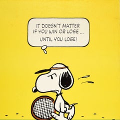 Original Vintage Poster Snoopy Win Lose Tennis Schulz Peanuts Hallmark Dog
