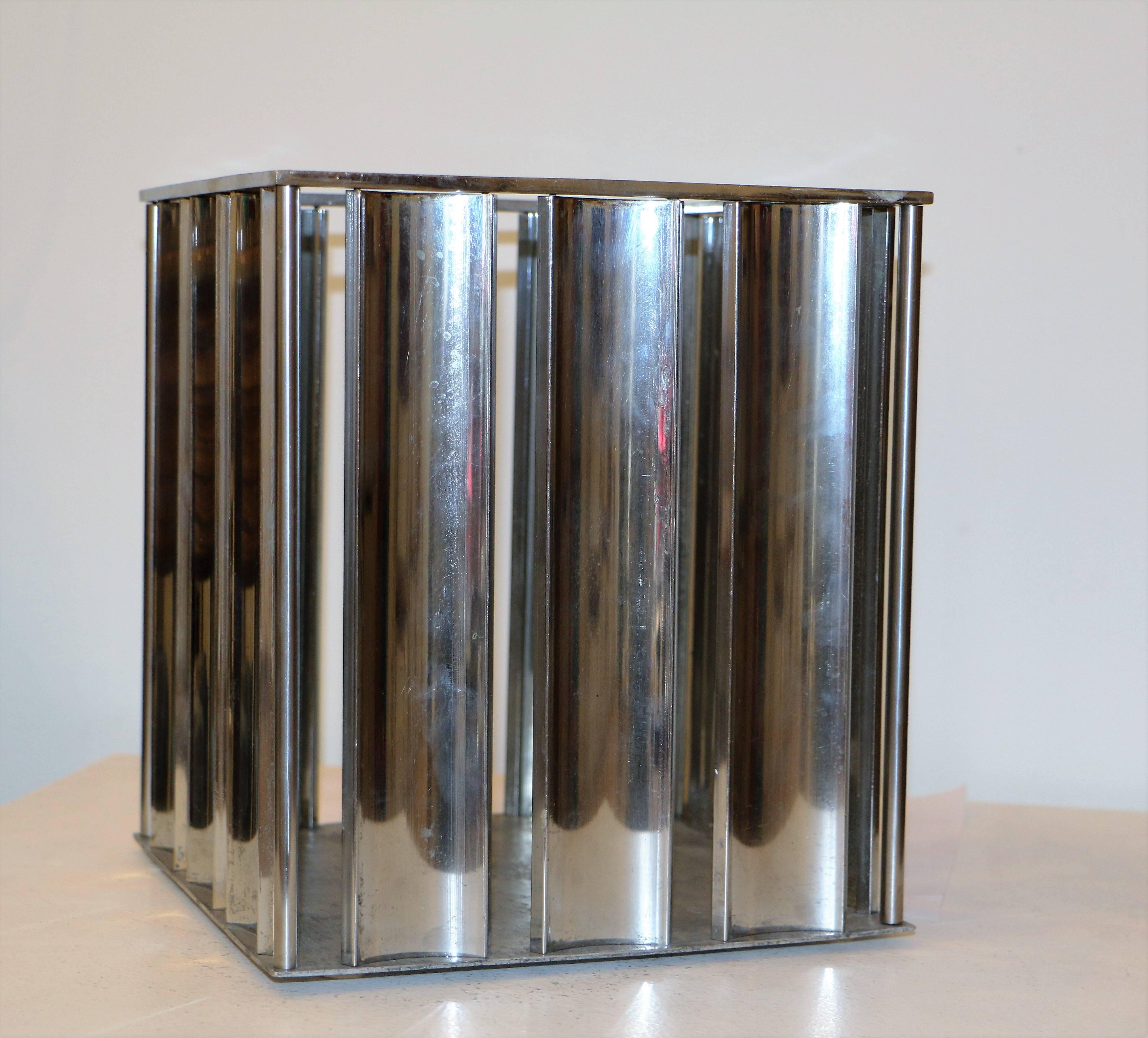 French Rare Modernist Wastepaper Bin by Jacques Adnet, Art Deco, circa 1930