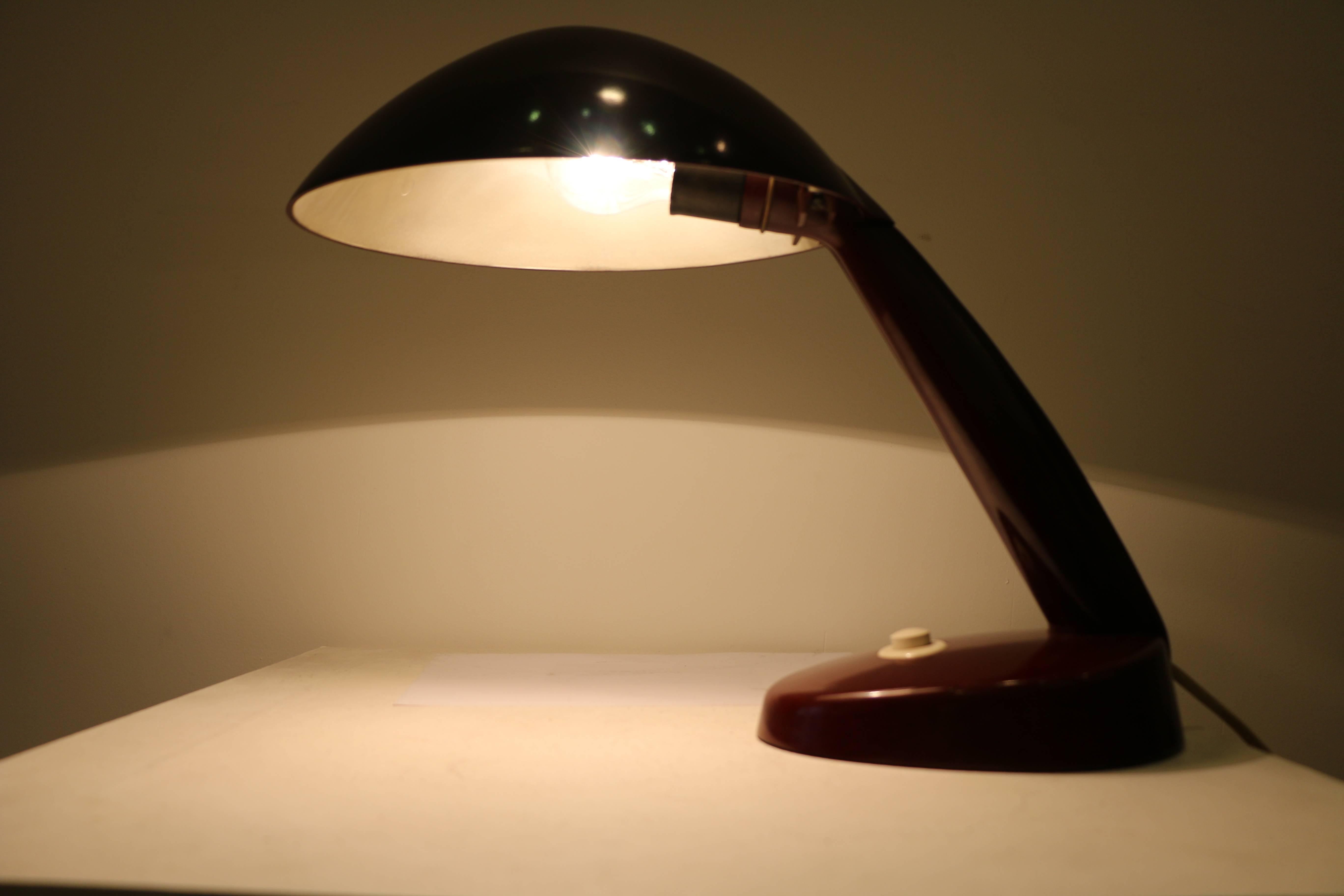 German Rare Kandem Bakelite Table Lamp Attributed to Marianne Brandt, circa 1945 For Sale
