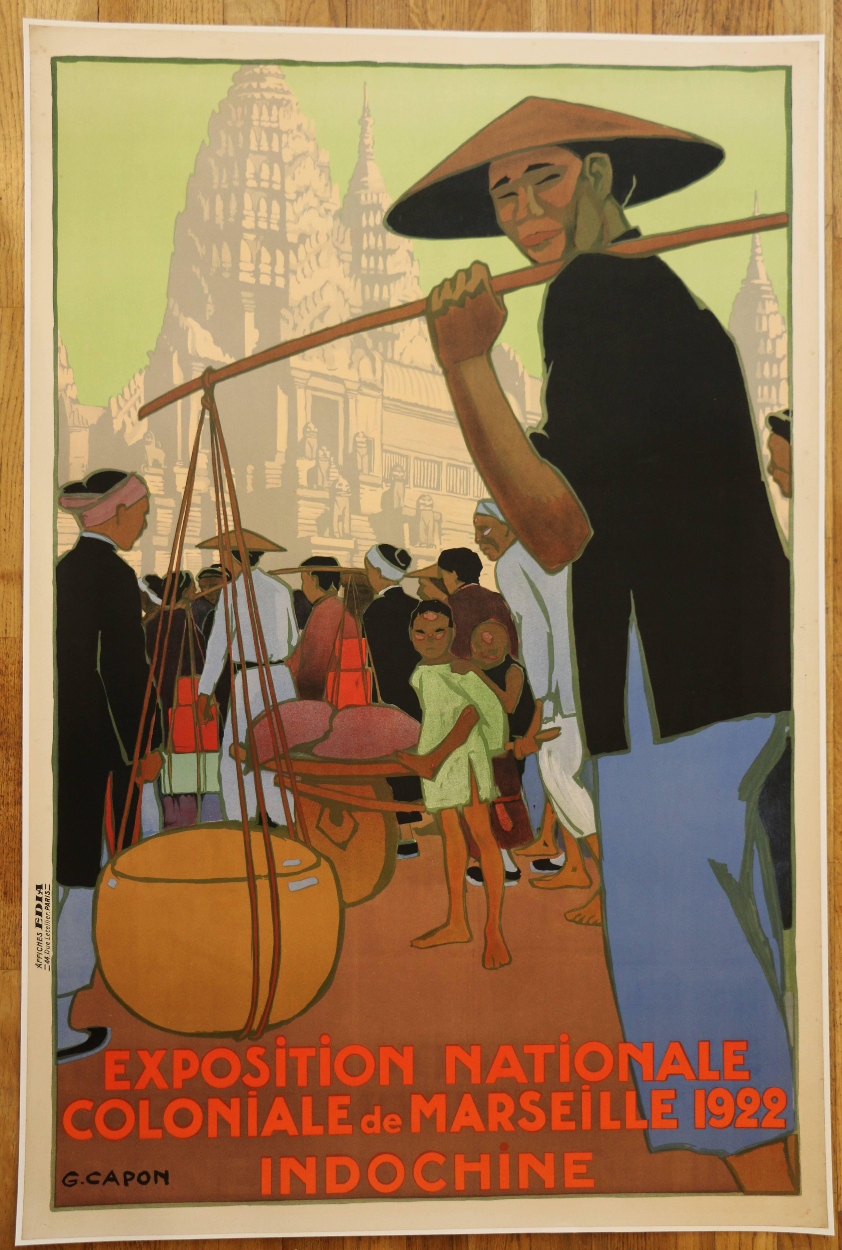 Poster for the 1922 Marseille Colonial Show by Georges Capon, Art Deco, France 1