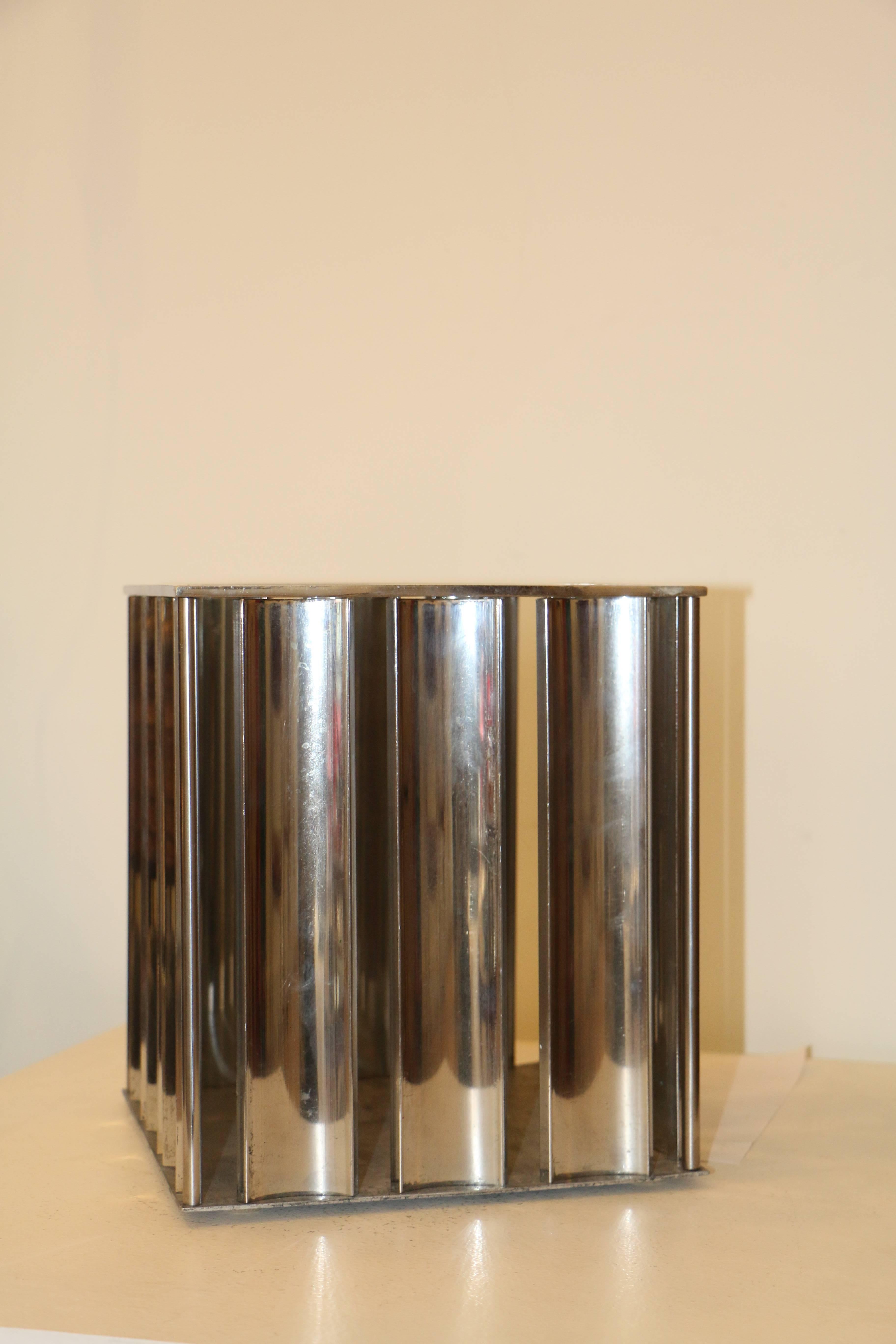 Rare Modernist Wastepaper Bin by Jacques Adnet, Art Deco, circa 1930 In Good Condition In Paris, FR
