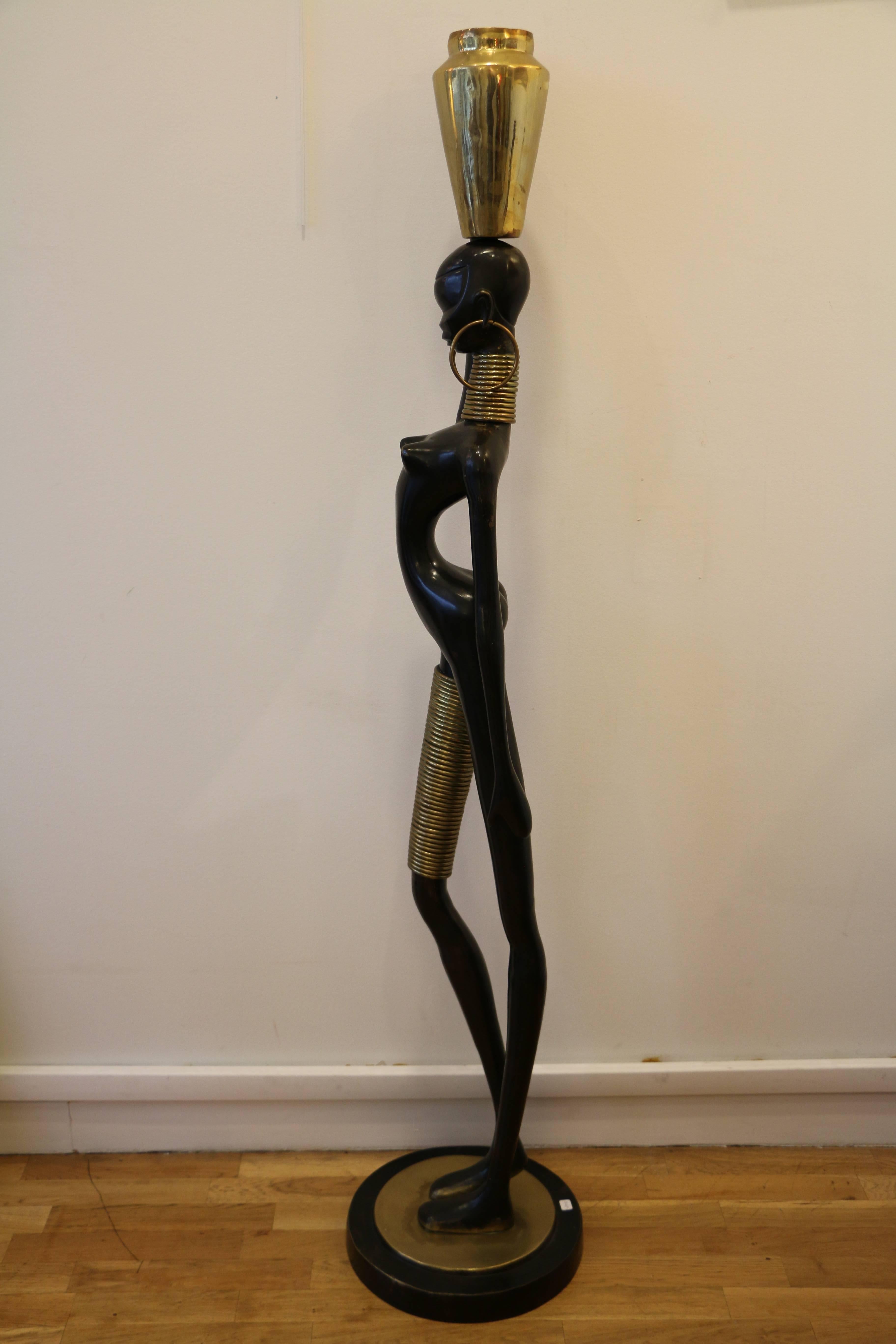 Austrian Spectacular Human Size Art Deco Bronze Sculpture by Karl Hagenauer, circa 1950