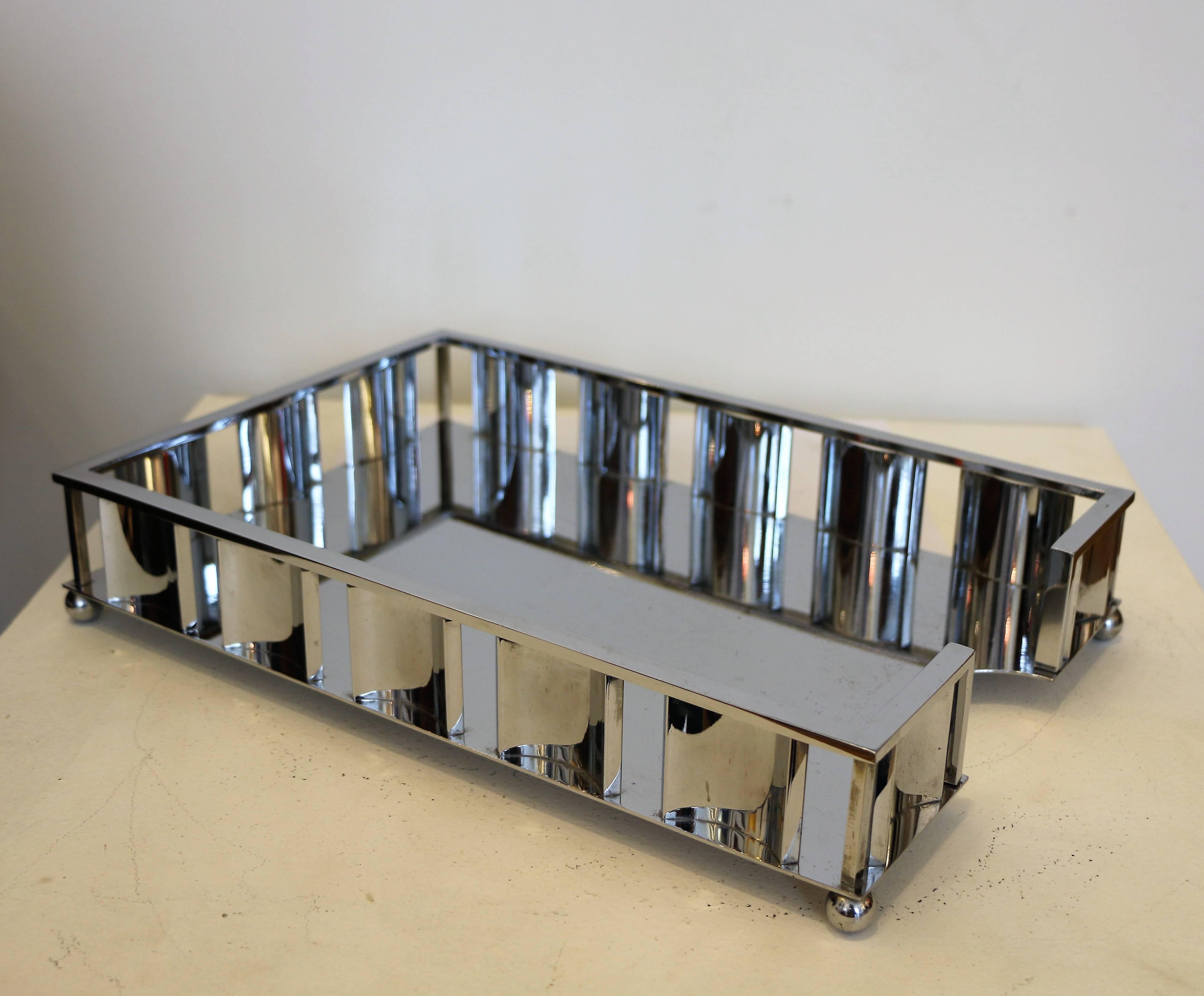 French Modernist Letter Tray by Jacques Adnet Art Deco, France, circa 1930