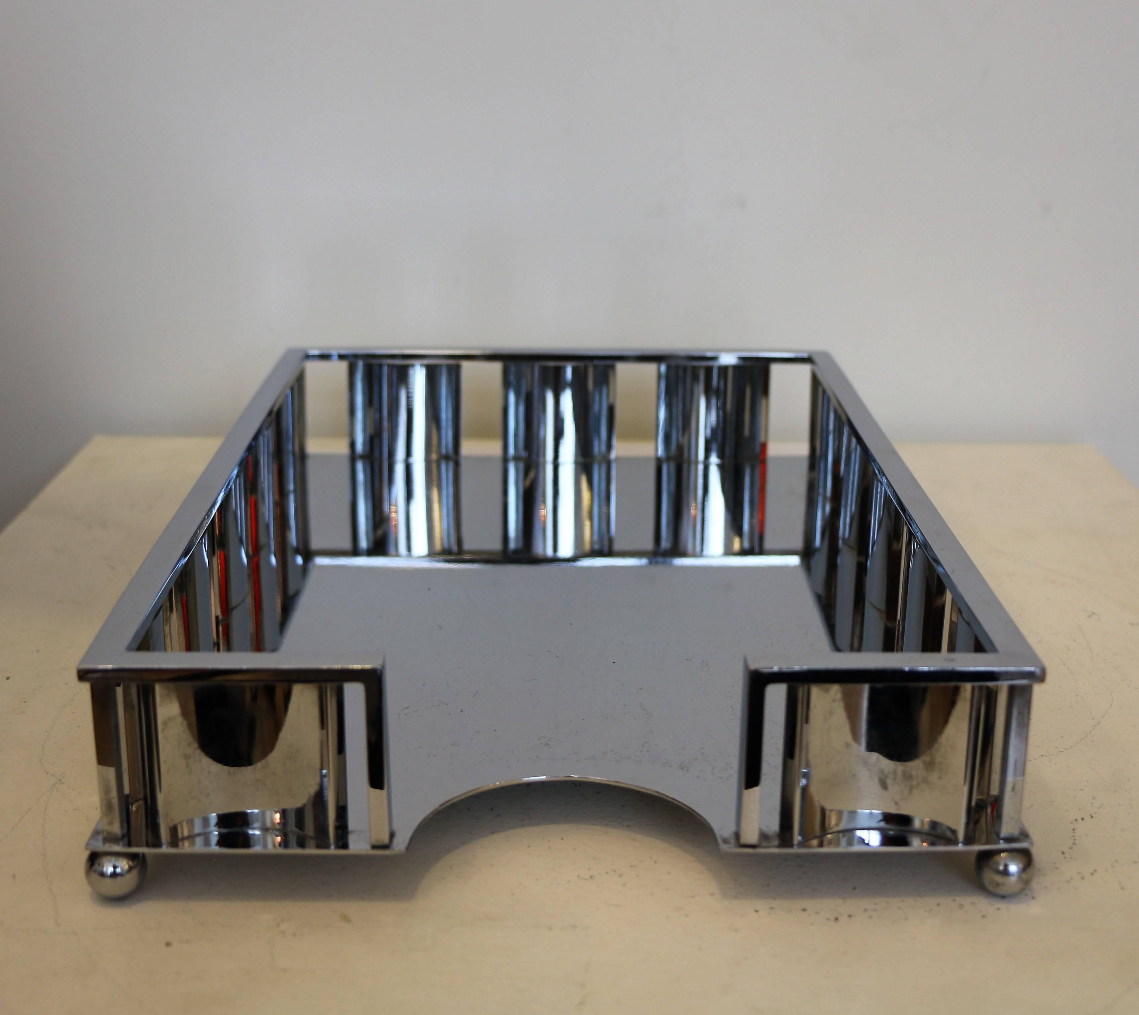 Modernist Letter Tray by Jacques Adnet Art Deco, France, circa 1930 In Excellent Condition In Paris, FR
