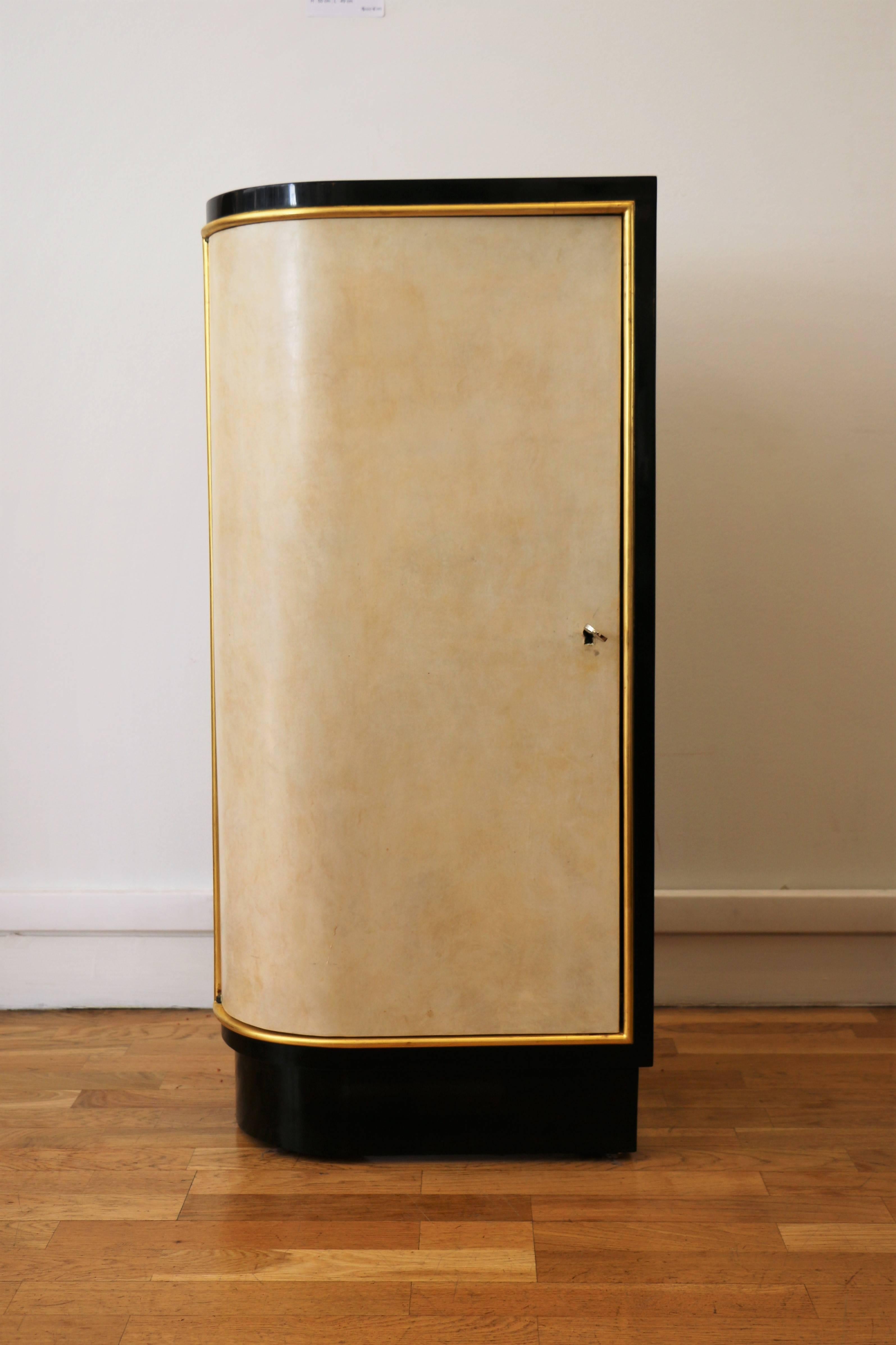 Small Lacquered Bar Cabinet, by Maison Dominique, France, Art Deco, 1940s 4