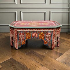 Moroccan Painted Coffee Table, First Half 20th Century