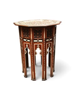 A Fine Syrian Mother-of-Pearl and Bone Inlaid Octagonal Occasional Table
