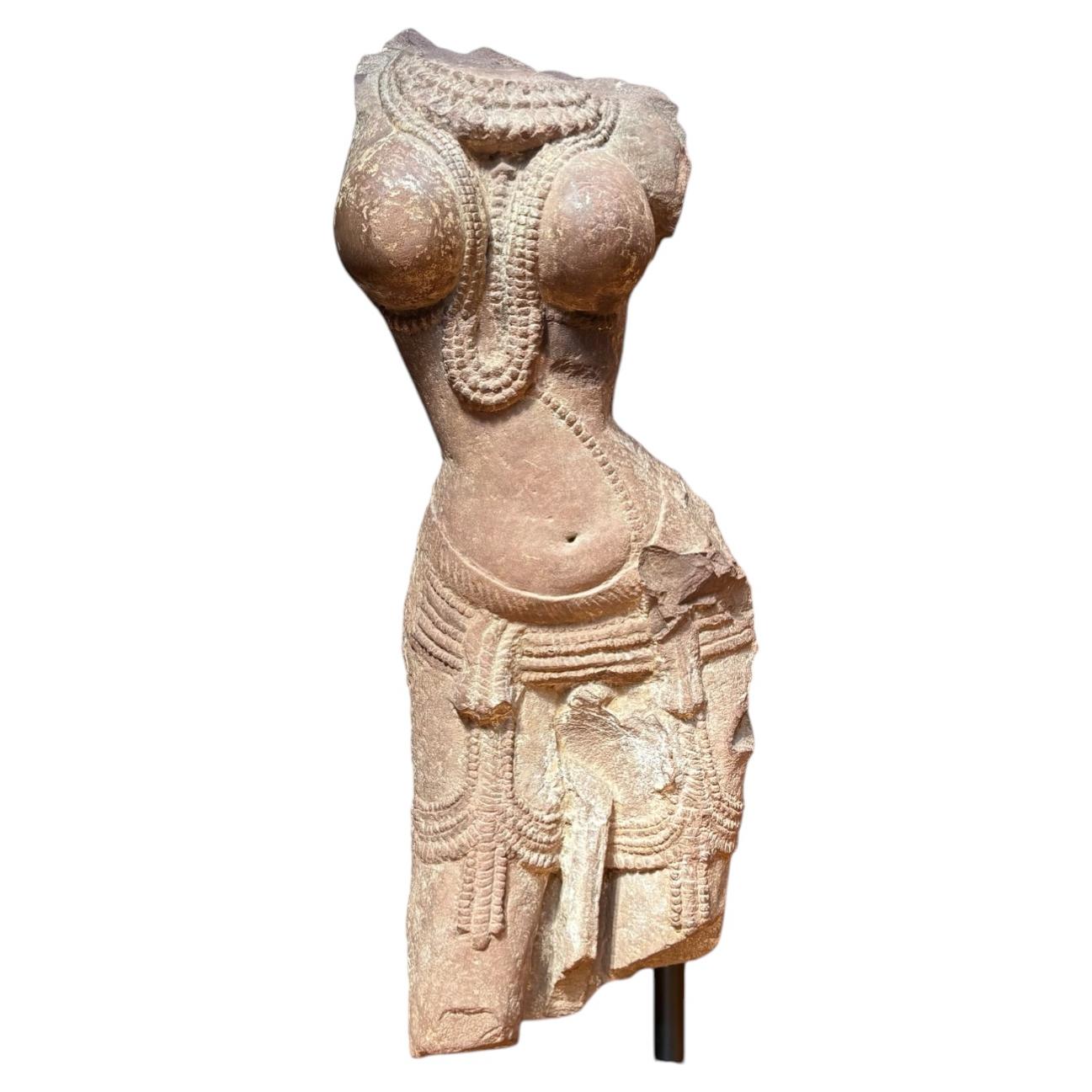 An Indian Red Sandstone Torso of a Devata - 10th/11th Century