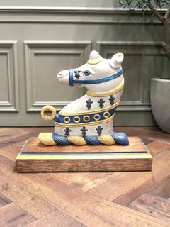 A Large Cast-Iron Heraldic Horse Mooring Bollard from Raby Castle circa 1870