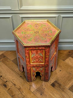 A North African Polychrome-painted Octagonal Occasional Table