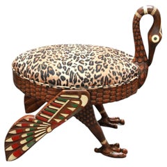 A Rare Neo-Egyptian Ibis Stool, Cairo, Circa 1884 – Giuseppe Parvis