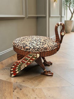 A Rare Neo-Egyptian Ibis Stool, Cairo, Circa 1884 – Giuseppe Parvis