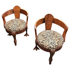 A Rare Pair Of Neo-Egyptian Peacock Armchairs, Cairo, Circa 1880–1885, Giuseppe