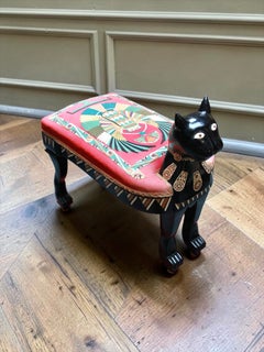 Ein bedeutender Katzenhocker im ägyptischen Revival-Stil, Kairo, um 1884, Giuseppe Parvis