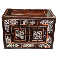 A Rare Milanese Cocuswood and Ivory-Inlaid Table Cabinet