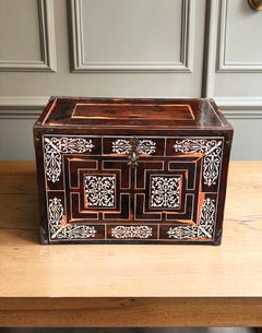 A Rare Milanese Cocuswood and Ivory-Inlaid Table Cabinet