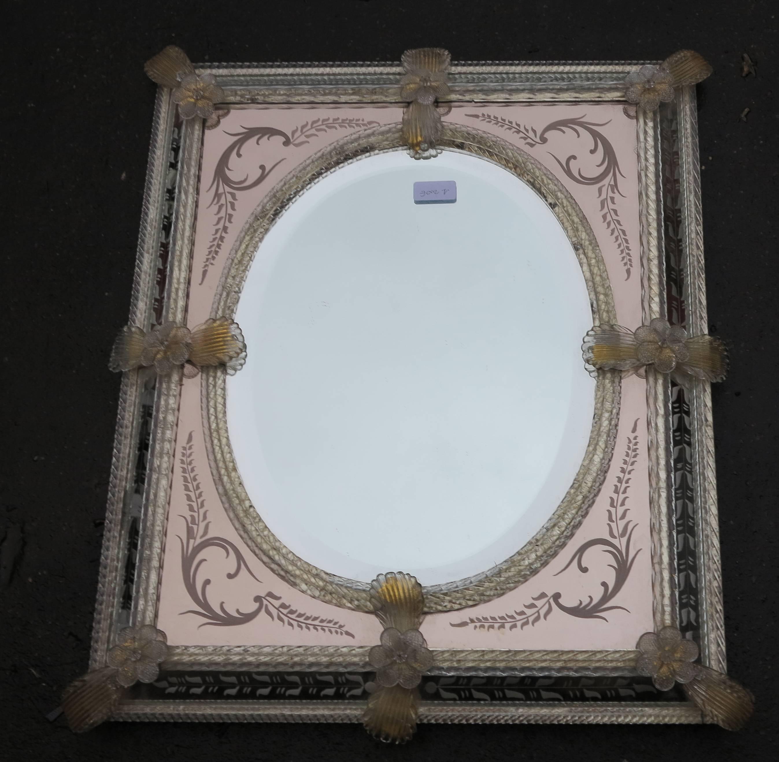 Italian 1970 Mirror Murano 