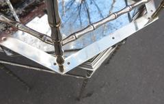 1970' Pair of Hexagonal Pedestal Model Bamboo Maison Bagués Silvered Bronze