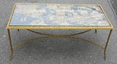 1950-1970 Coffee Table in the Style of Maison Bagués, Top in China Laq