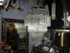 1950-1970 Chandelier Venini Crystal of Murano of Shape Pentagonale Véronese