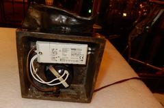 Bronze Heron and Molten Glass, Signed Lohe, 1970-1980