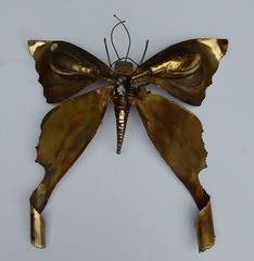 1970 Wall Lamp Butterfly in the Style of Duval Brasseur with Wings Agates